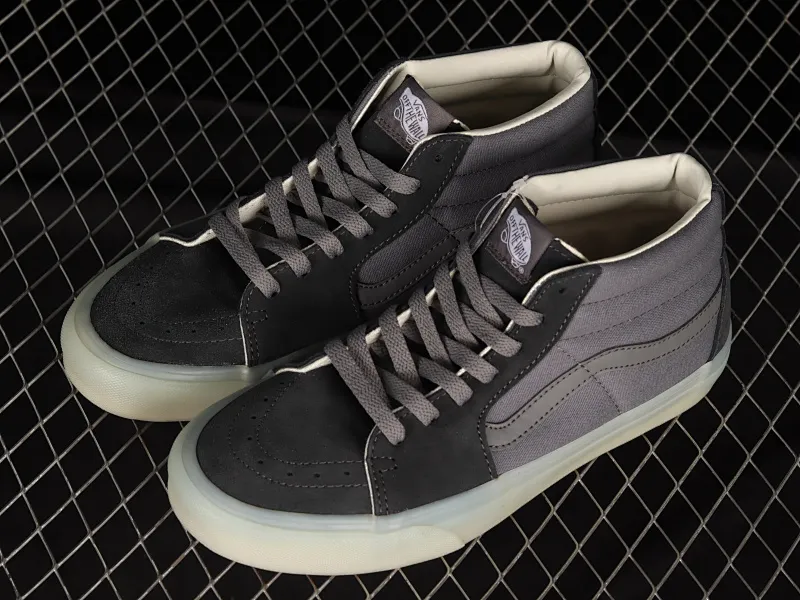 All categories Vans Vans series Vans Mid Vans China Vans Sk8-Mid official new cool transparent jelly glass glue gray black Chinese sneakers VN0A3WM3ABD
